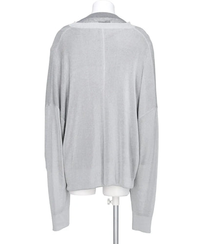 DOCKING LAME COTTON CARDIGAN KNIT