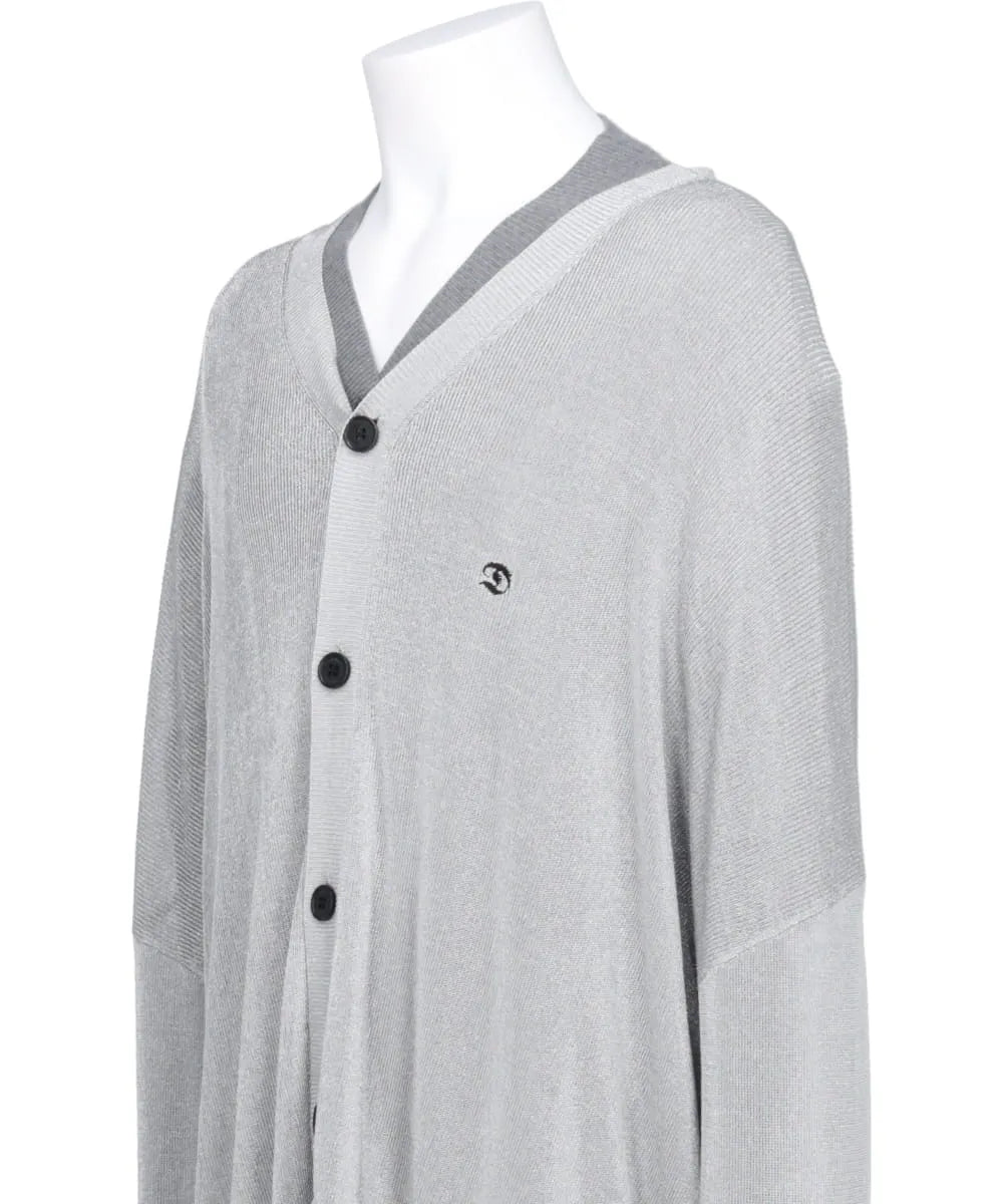 DOCKING LAME COTTON CARDIGAN KNIT