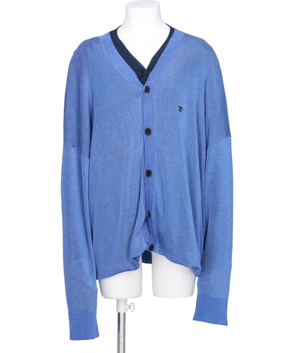 DOCKING LAME COTTON CARDIGAN KNIT