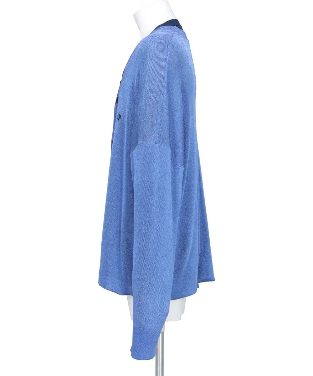 DOCKING LAME COTTON CARDIGAN KNIT