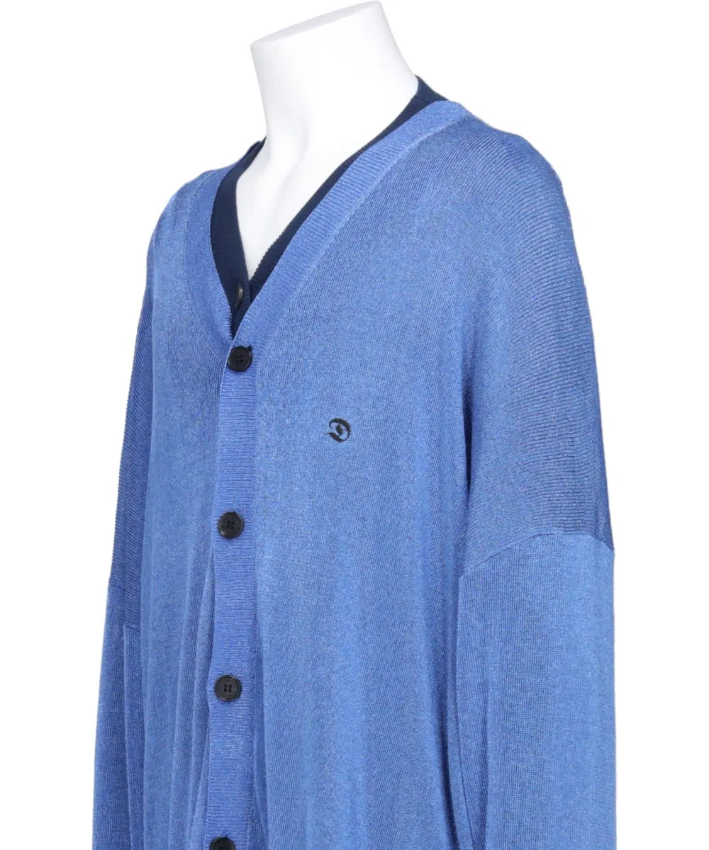 DOCKING LAME COTTON CARDIGAN KNIT