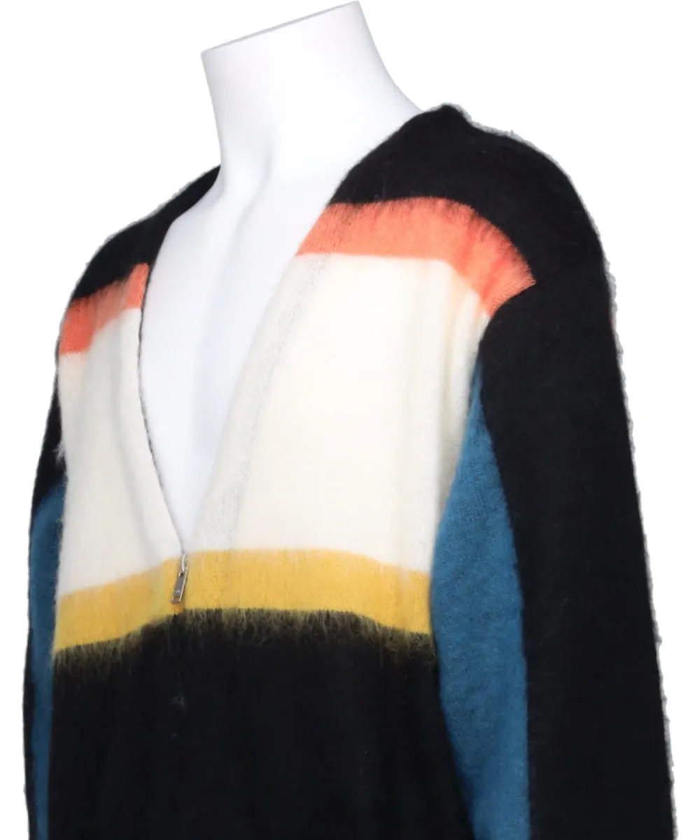 MOHAIR BORDER V-NECK ZIP CARDIGAN KEITA MARUYAMA 30TH ANNIV MOHAIR BORDER V-NECK ZIP CARDIGAN KEITA MARUYAMA 30TH ANNIV