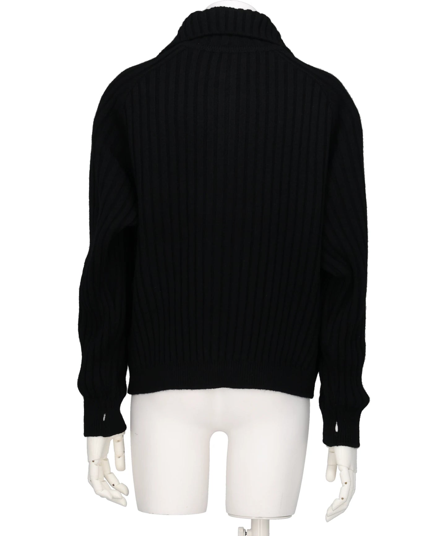 WIDE RIB HIGHNECK ZIP CARDIGAN