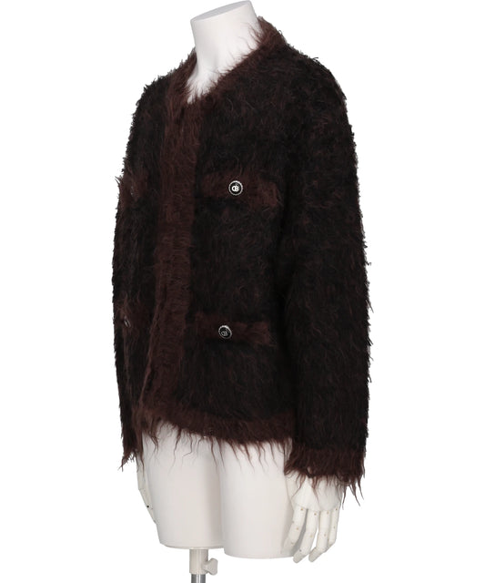 MOHAIR TWEED KNIT CARDIGAN