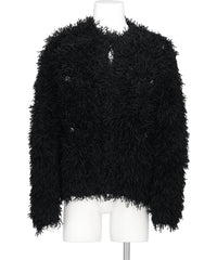 STRAW TWEED KNIT CARDIGAN