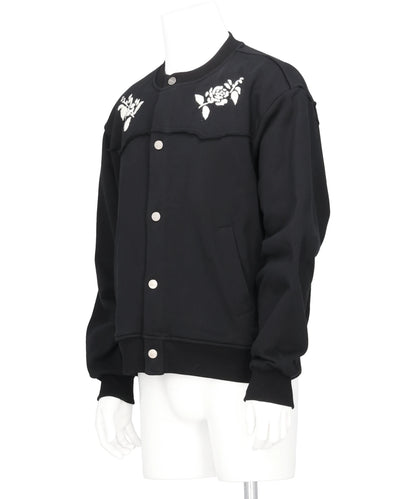 HAND EMBROIDERED JERSEY CARDIGAN