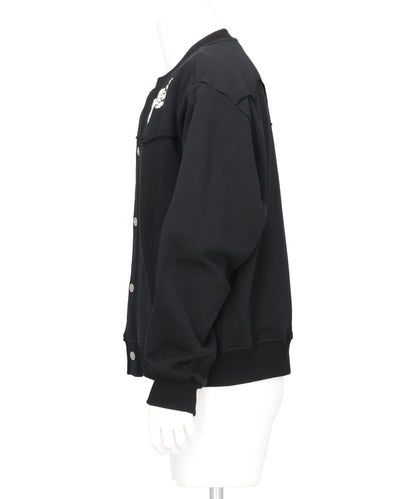 HAND EMBROIDERED JERSEY CARDIGAN