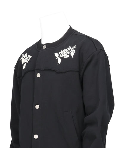 HAND EMBROIDERED JERSEY CARDIGAN