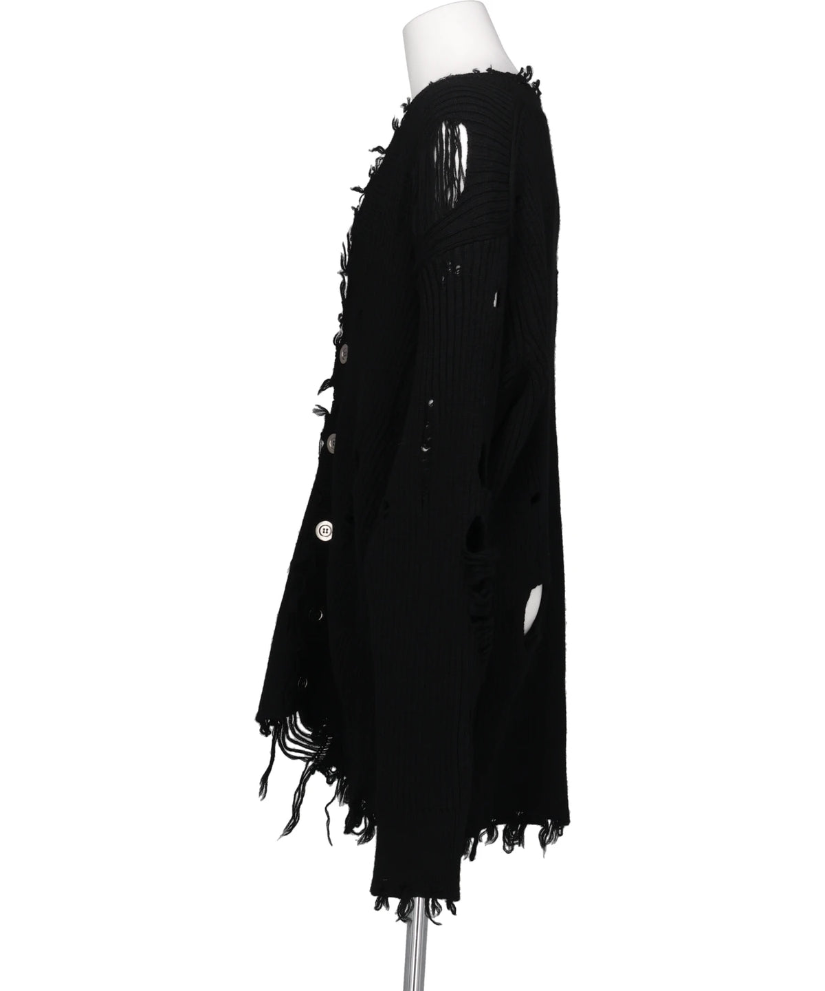 DAMAGED RIB KNIT CARDIGAN