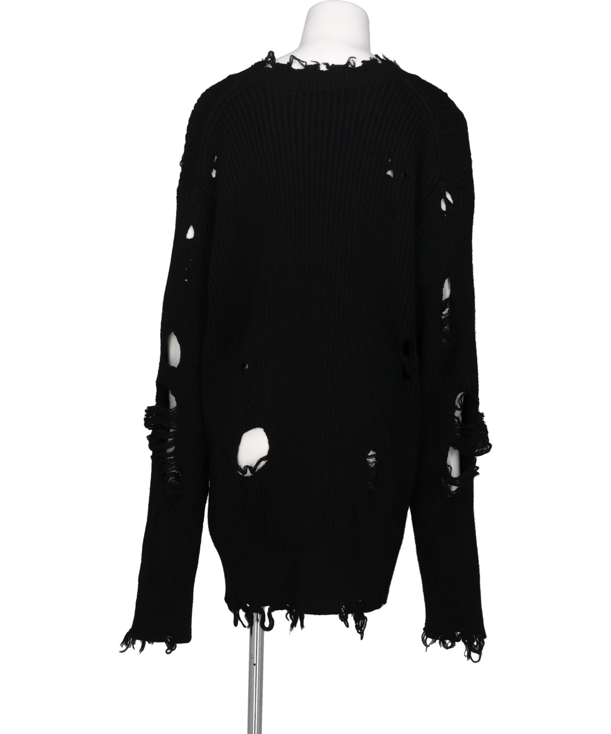 DAMAGED RIB KNIT CARDIGAN