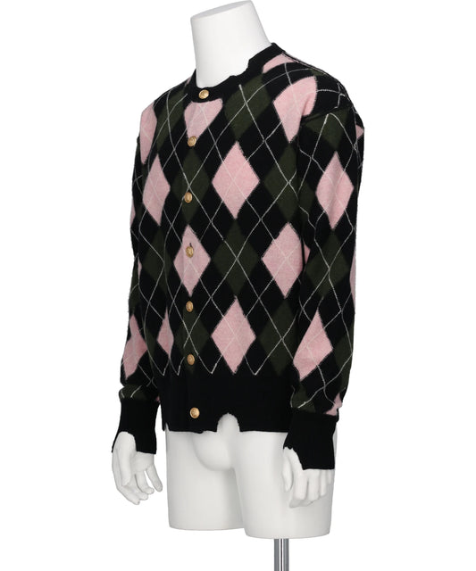 DIAMOND SCRAPED CARDIGAN