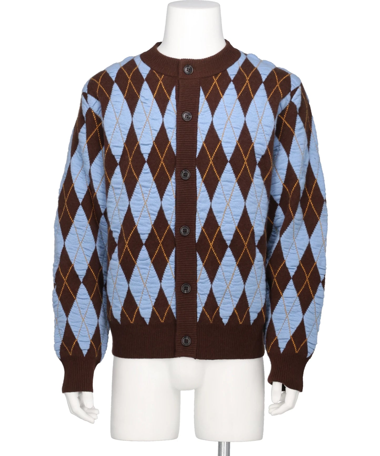 VIVIANO(ヴィヴィアーノ) 2026AW FELTED YARN ARGYLE CREW CARDIGAN　VM-AW26-T08
