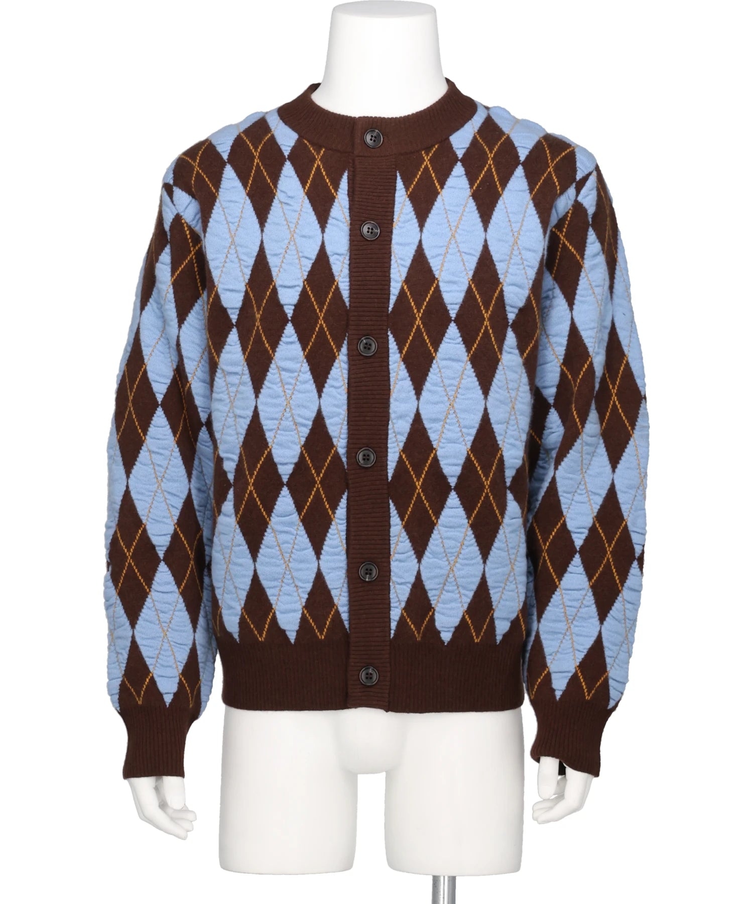 VIVIANO(ヴィヴィアーノ) 2026AW FELTED YARN ARGYLE CREW CARDIGAN　VM-AW26-T08