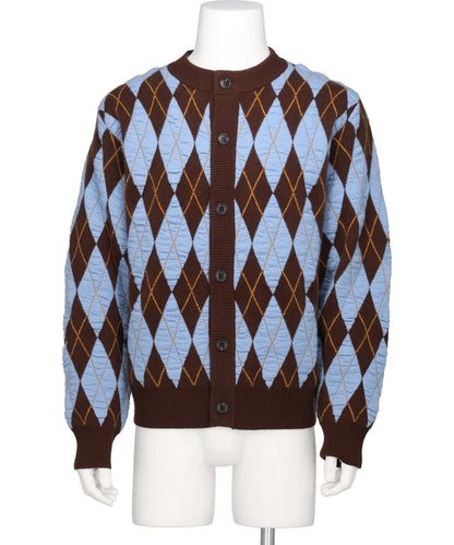 VIVIANO(ヴィヴィアーノ) 2026AW FELTED YARN ARGYLE CREW CARDIGAN　VM-AW26-T08