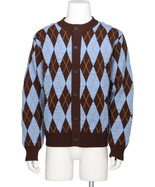 VIVIANO(ヴィヴィアーノ) 2026AW FELTED YARN ARGYLE CREW CARDIGAN　VM-AW26-T08