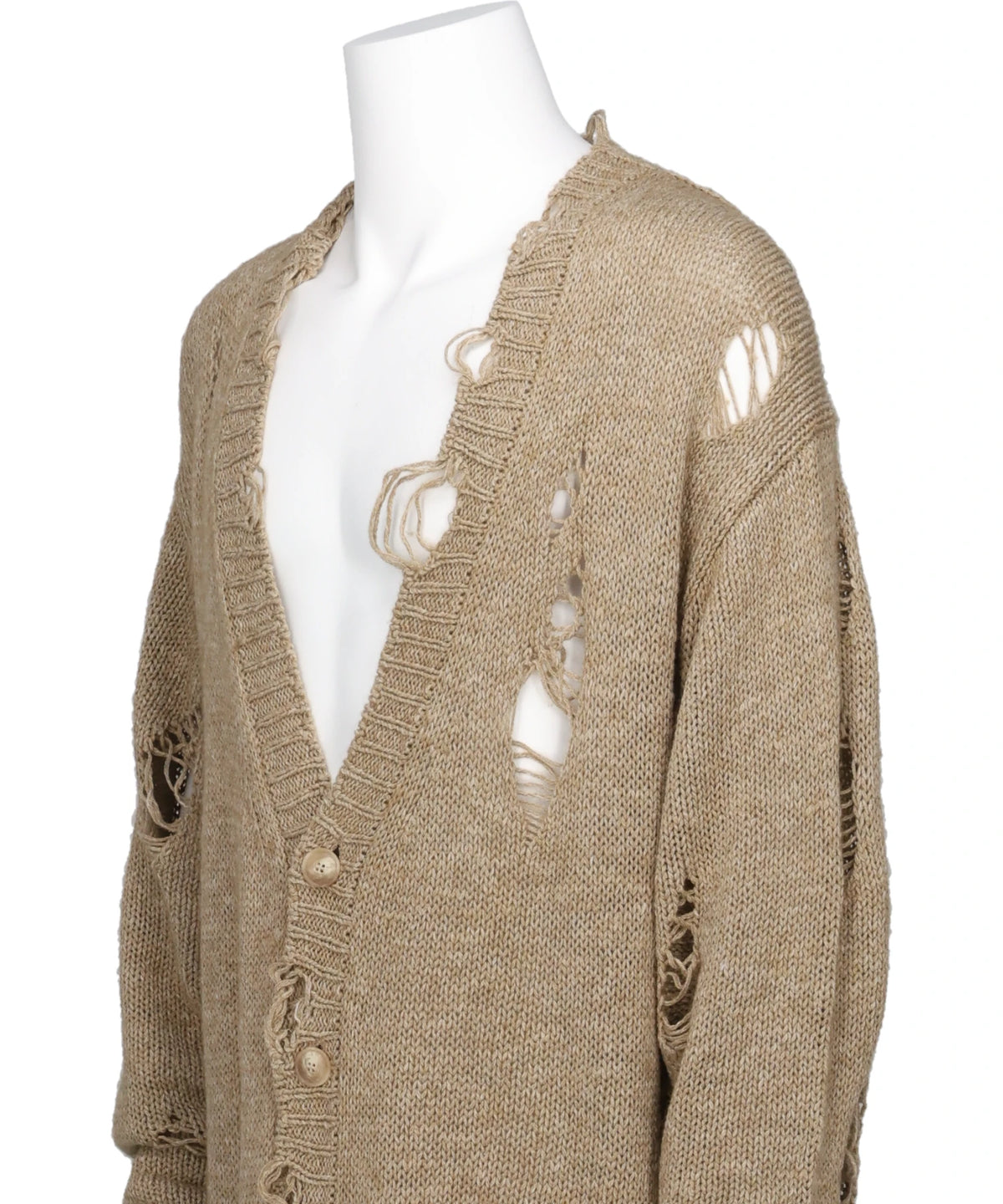 DAMAGED LOW-GAUGE LONG CARDIGAN