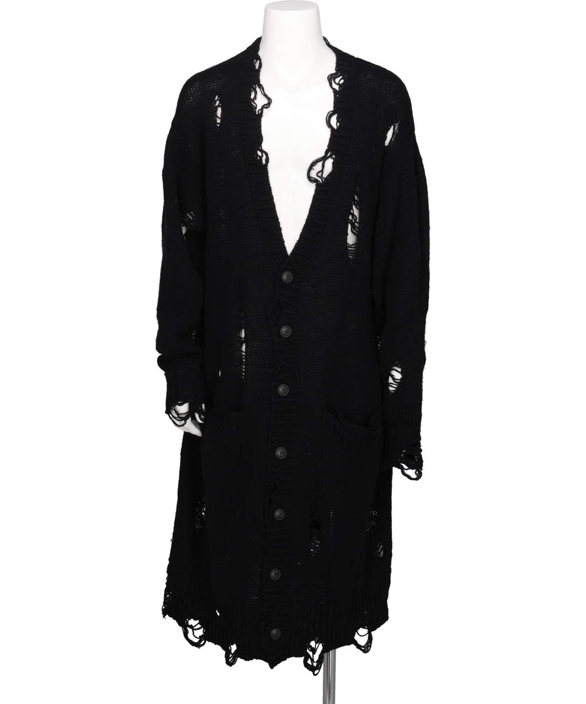 KAMIYA(カミヤ)DAMAGED LOW-GAUGE LONG CARDIGAN