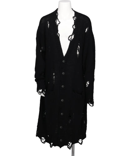 KAMIYA(カミヤ)DAMAGED LOW-GAUGE LONG CARDIGAN