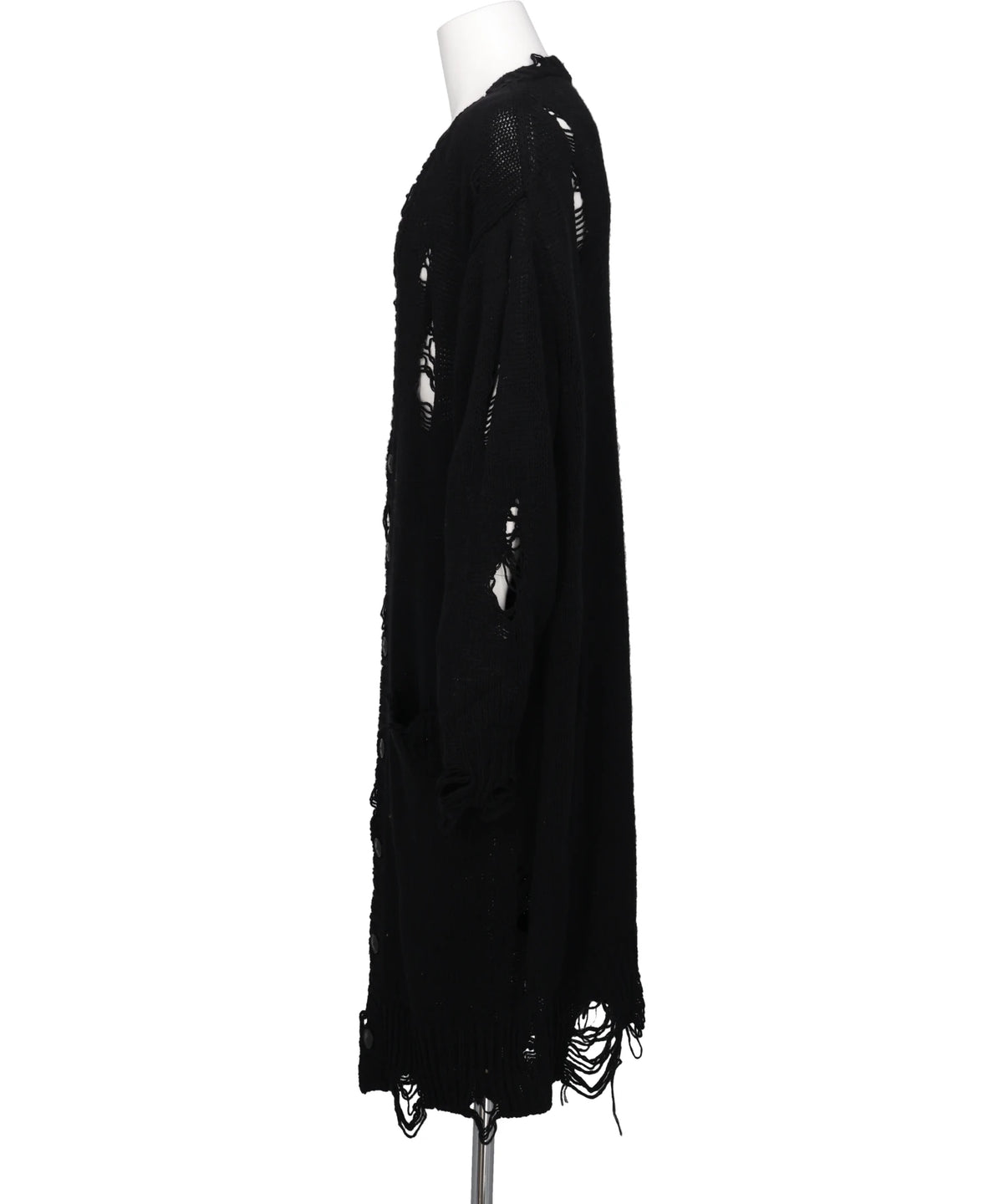DAMAGED LOW-GAUGE LONG CARDIGAN