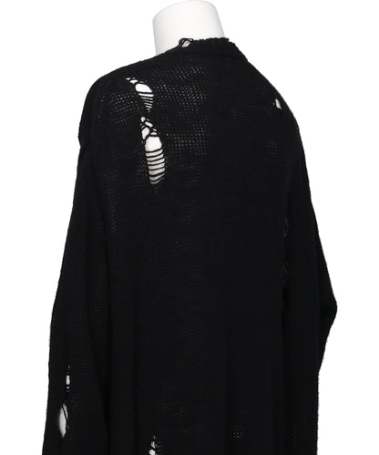DAMAGED LOW-GAUGE LONG CARDIGAN