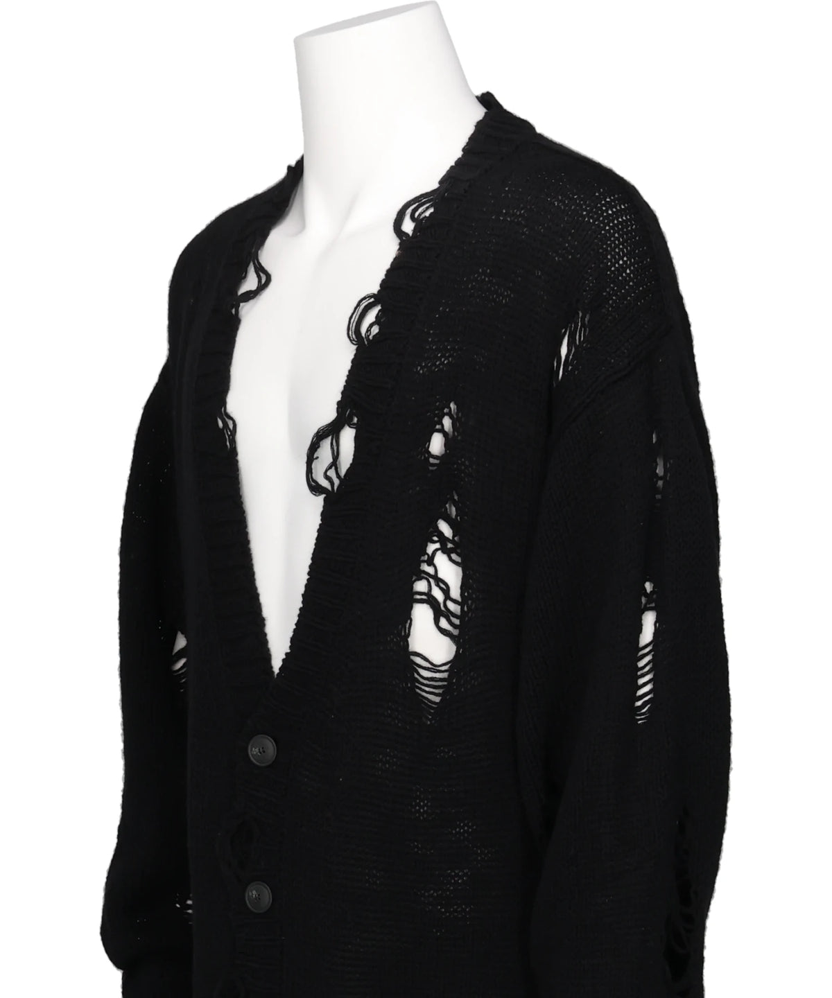 DAMAGED LOW-GAUGE LONG CARDIGAN