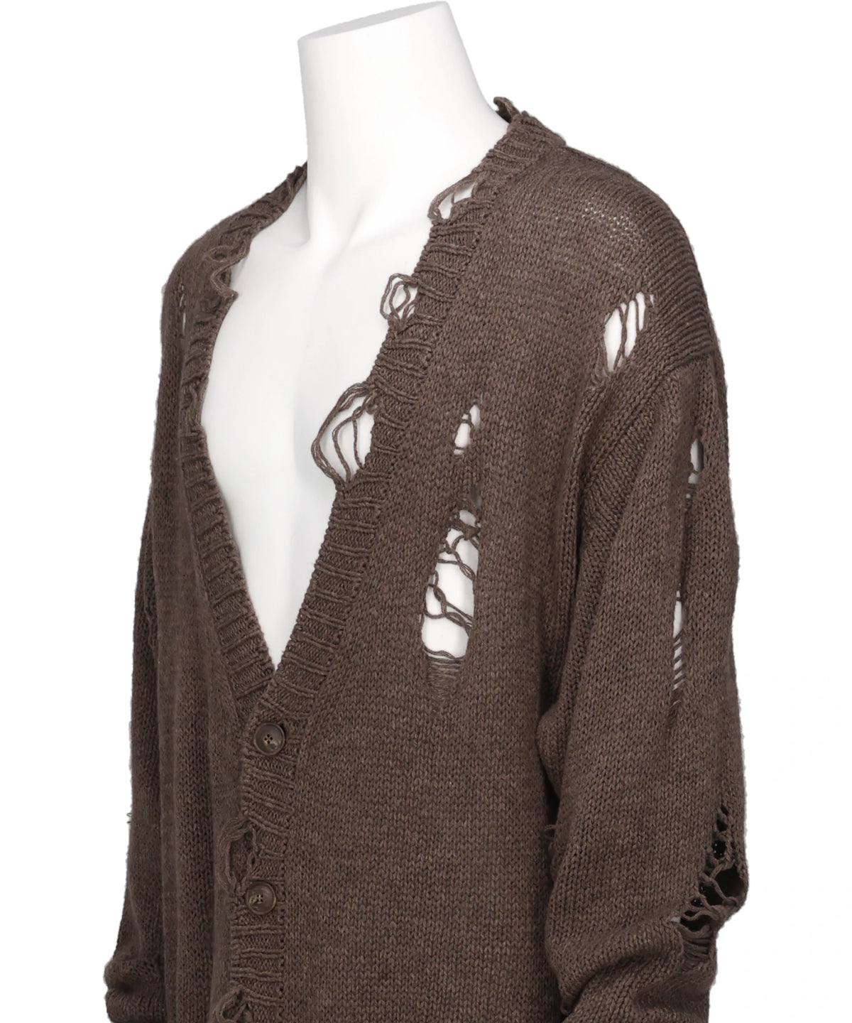 DAMAGED LOW-GAUGE LONG CARDIGAN