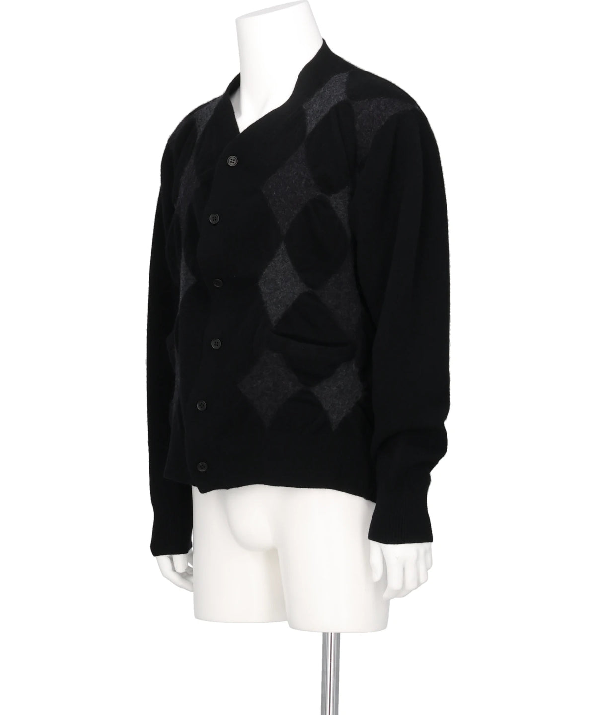 BOILED WOOL ARGYLE SWEATER