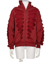 AVAVAV(アヴァヴァヴ) SHOULDERLESS HOODIE CUT-OUT RED