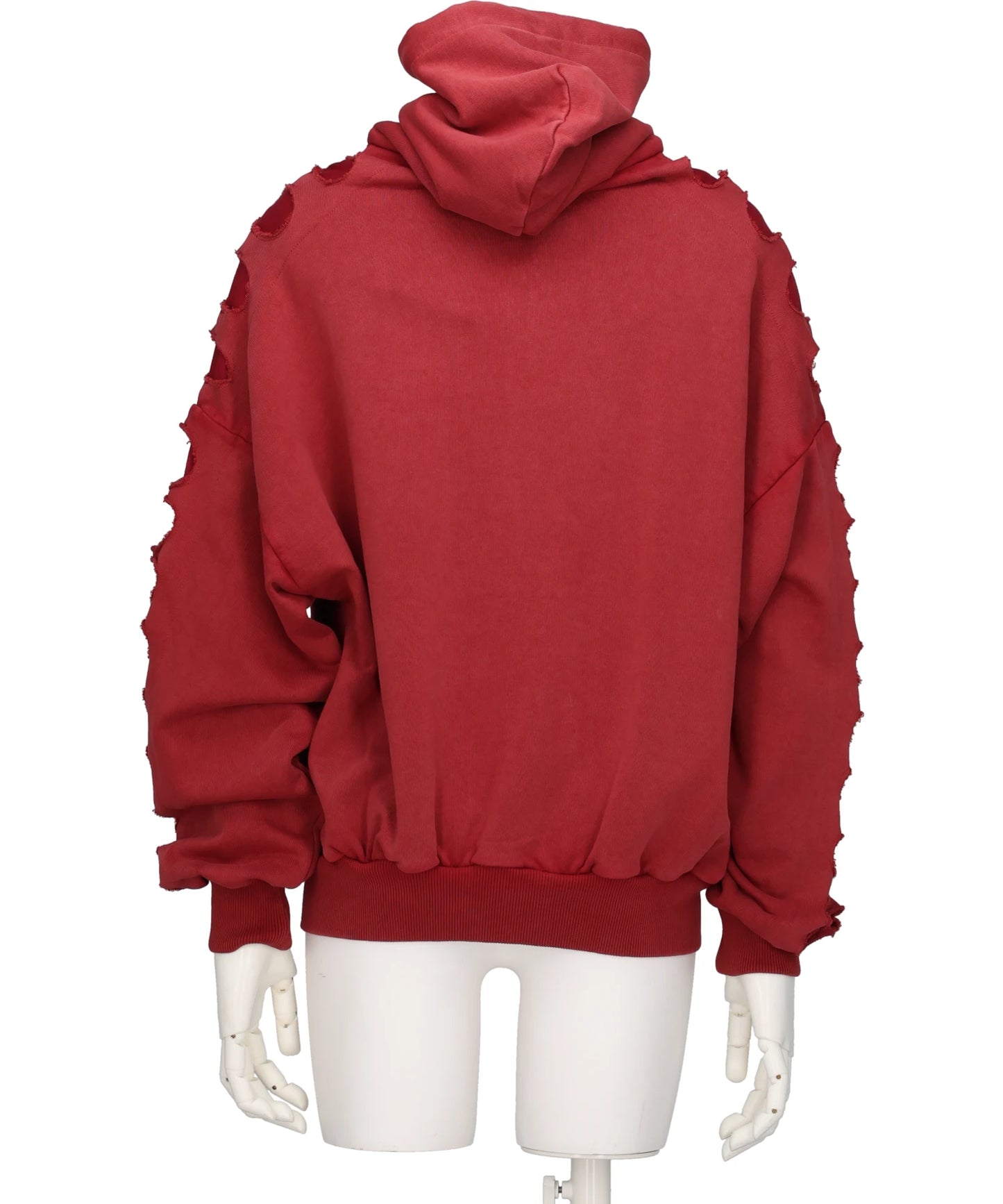 SHOULDERLESS HOODIE CUT-OUT RED