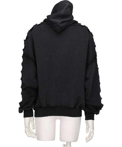 OS SHOULDERLESS HOODIE CUT-OUT BLACK