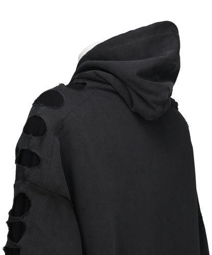OS SHOULDERLESS HOODIE CUT-OUT BLACK