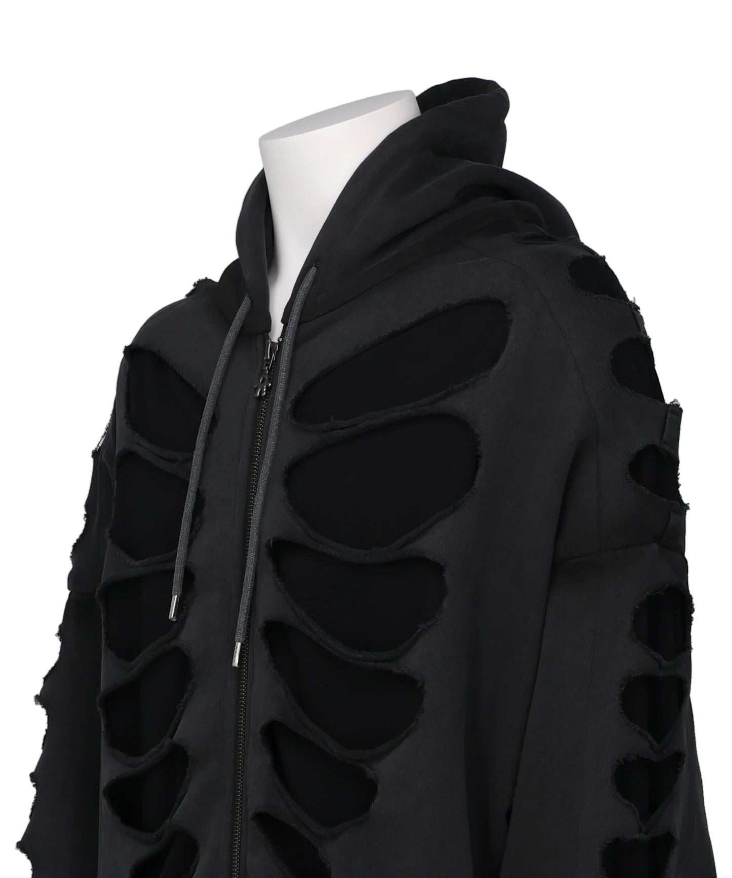 OS SHOULDERLESS HOODIE CUT-OUT BLACK