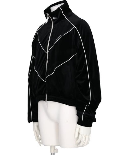 CHEVRON PIPING VELVET TRACK JACKET