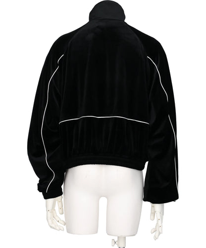 CHEVRON PIPING VELVET TRACK JACKET