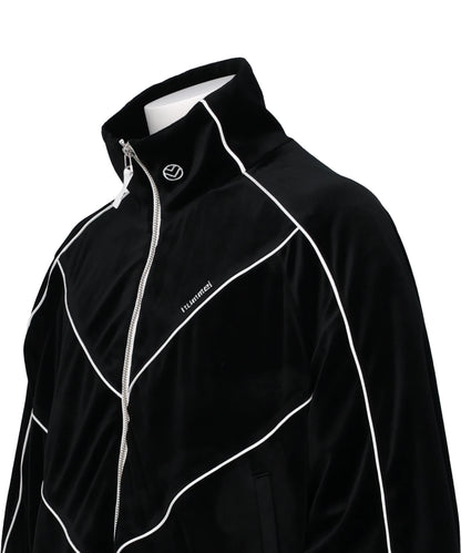 CHEVRON PIPING VELVET TRACK JACKET