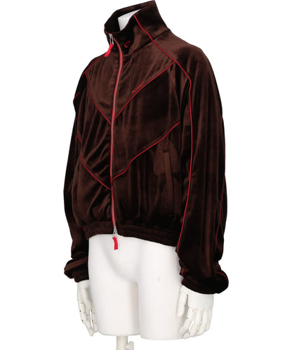 CHEVRON PIPING VELVET TRACK JACKET