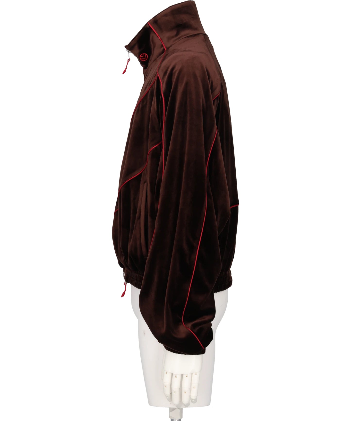 CHEVRON PIPING VELVET TRACK JACKET