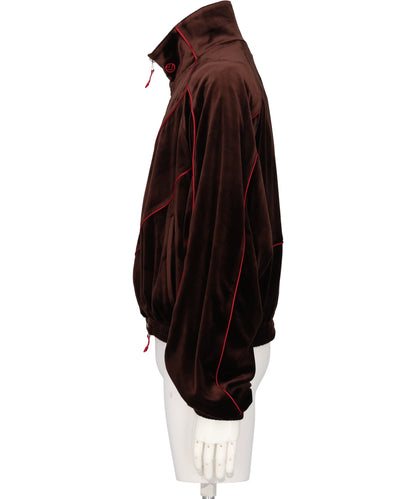 CHEVRON PIPING VELVET TRACK JACKET