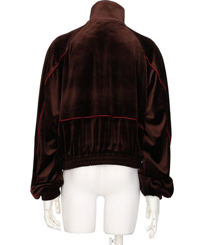CHEVRON PIPING VELVET TRACK JACKET