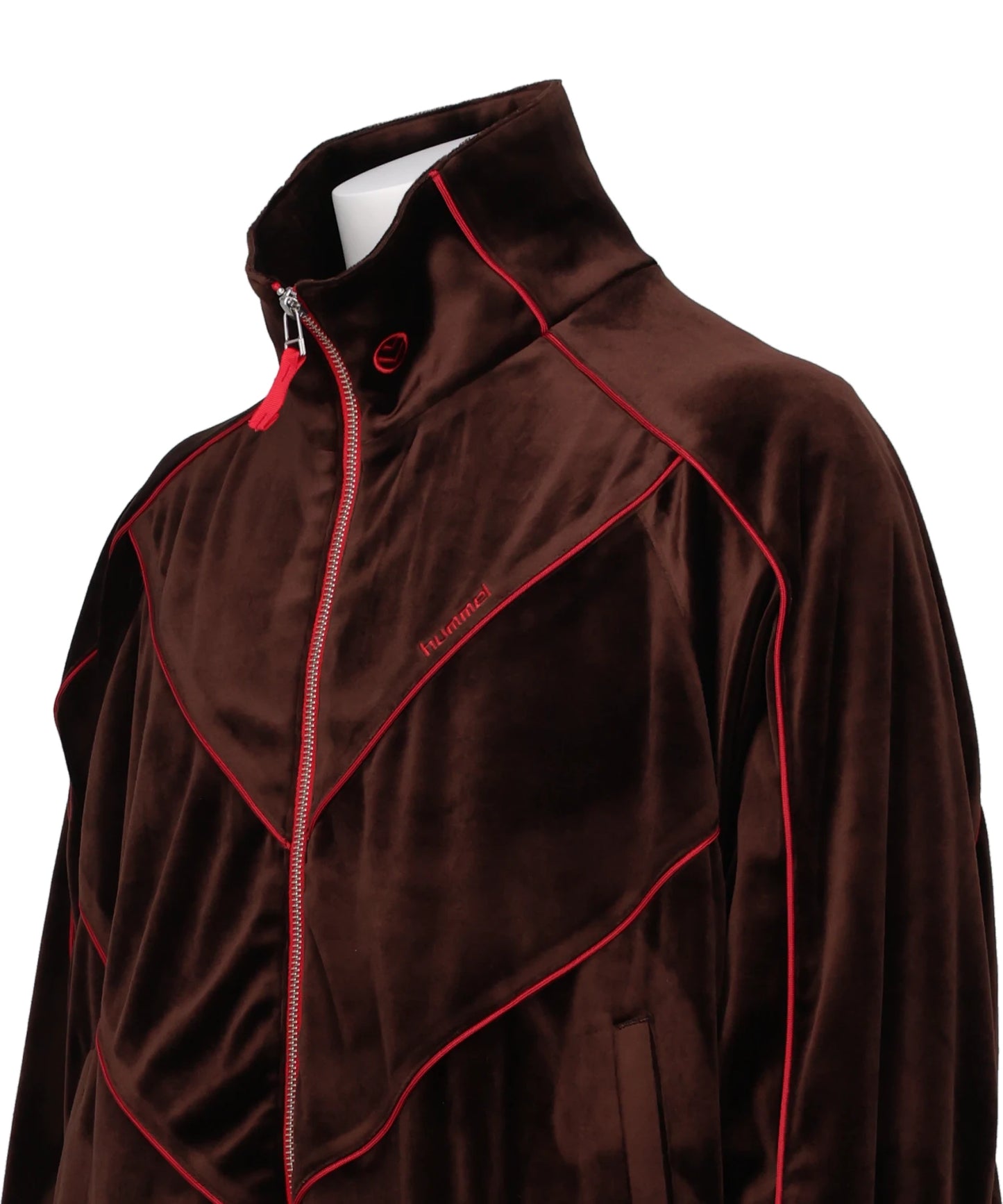 CHEVRON PIPING VELVET TRACK JACKET