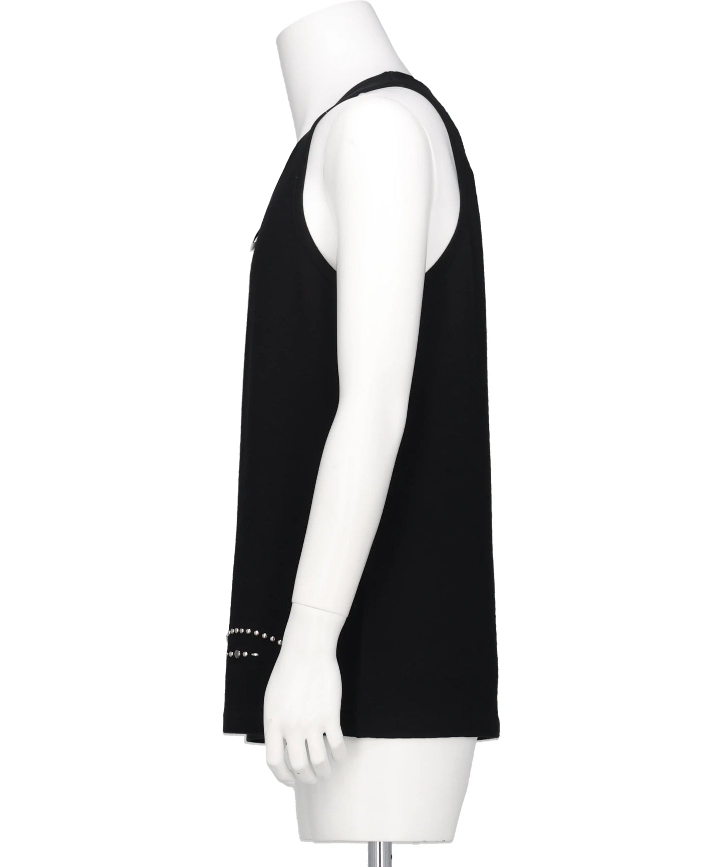 "WAIST STUDS" FANCY DOBBY TAG TANK TOP