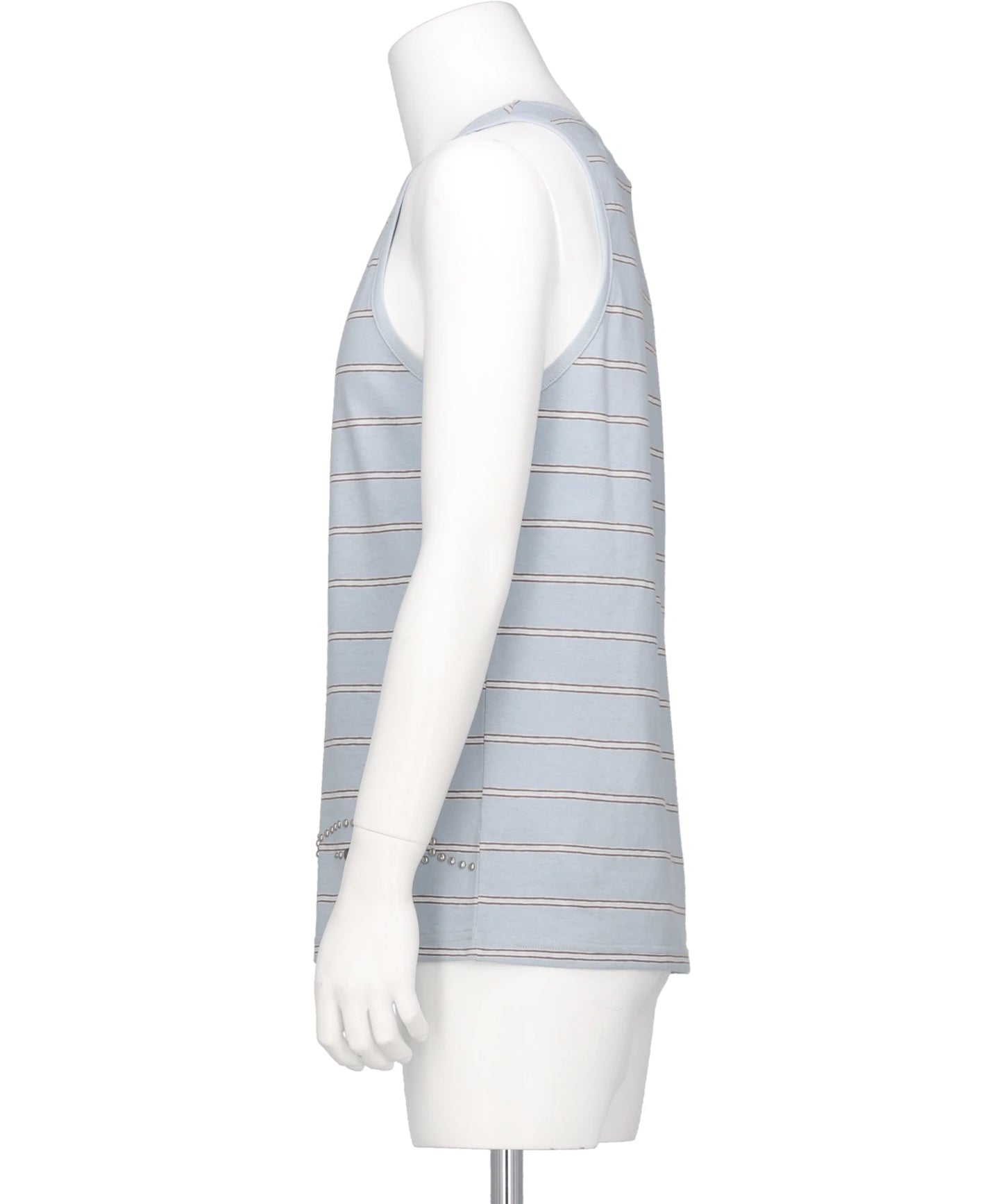 "WAIST STUDS" BORDER TANK TOPS