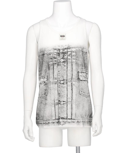 DAIRIKU(ダイリク) 2026SS ”"MATT"TRANSFER PRINT FANCY DOBBY TAG TANK TOP 26SS-C8