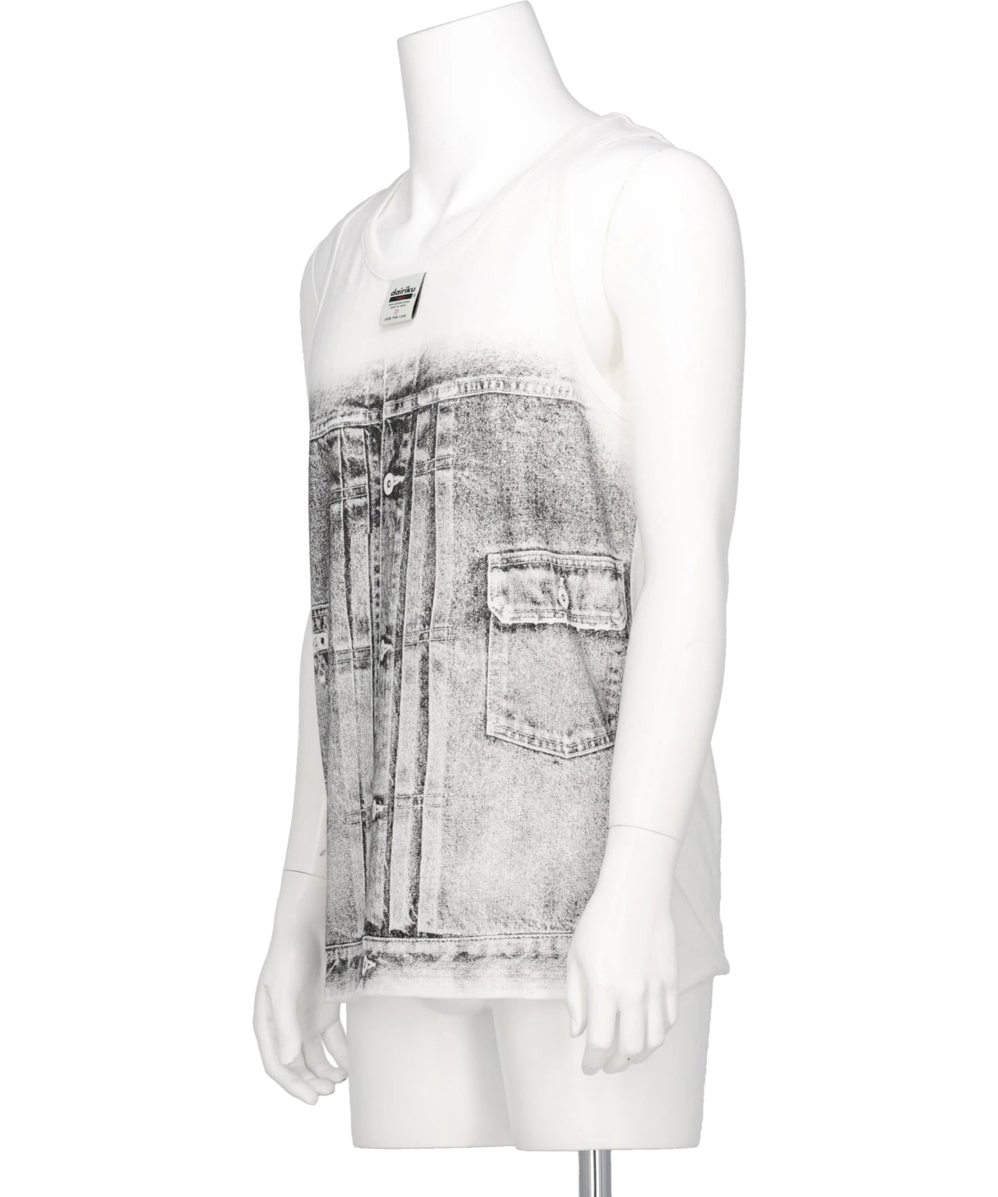 "MATT"TRANSFER PRINT FANCY DOBBY TAG TANK TOP
