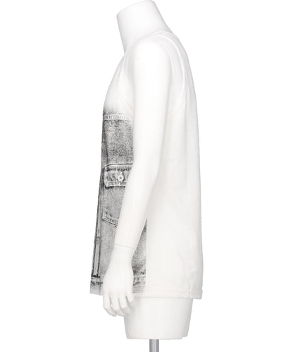 "MATT"TRANSFER PRINT FANCY DOBBY TAG TANK TOP