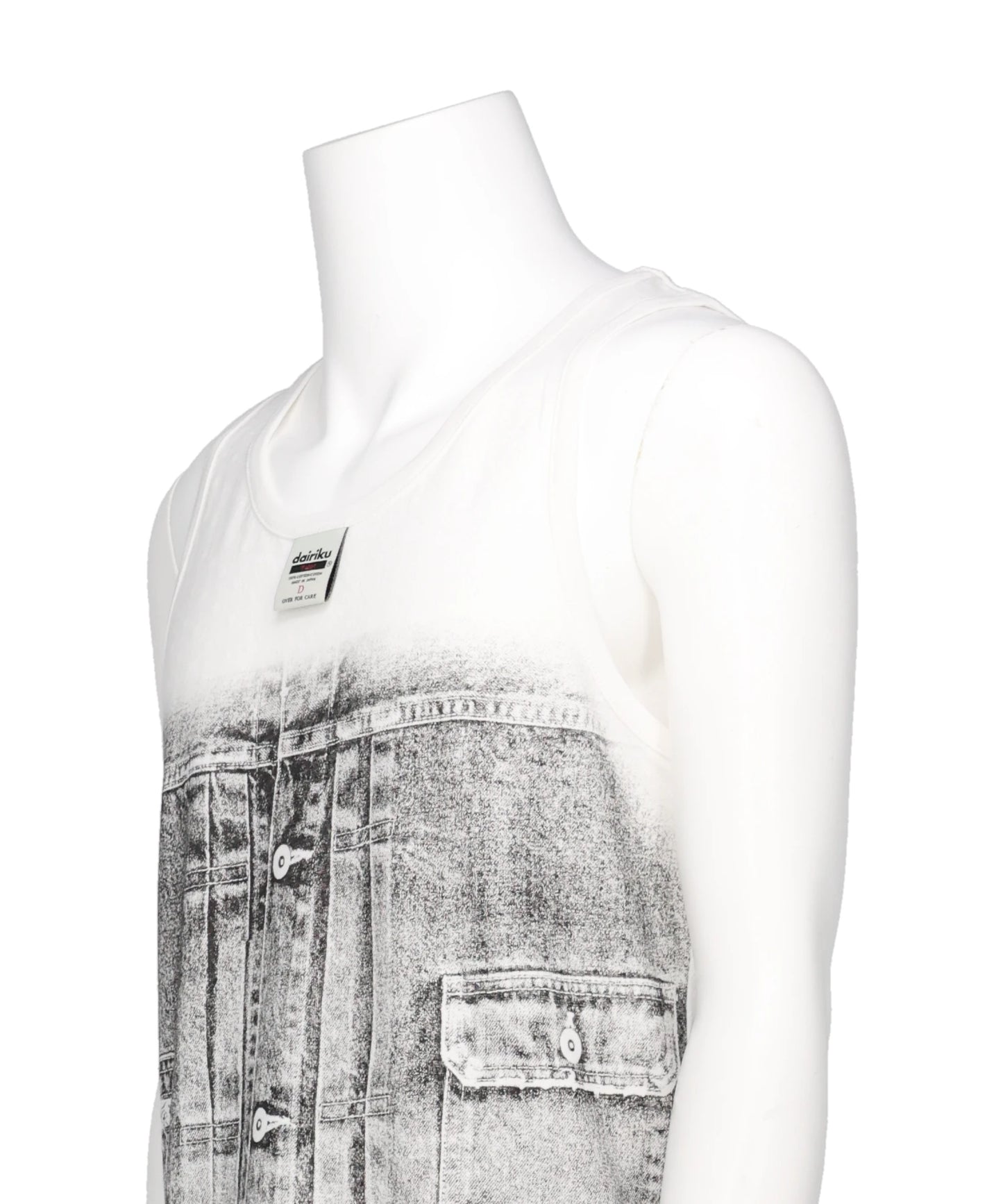 "MATT"TRANSFER PRINT FANCY DOBBY TAG TANK TOP