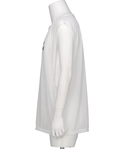 TYPOGRAPHY PRINT SHEER JERSEY SLEEVELESST-SHIRT