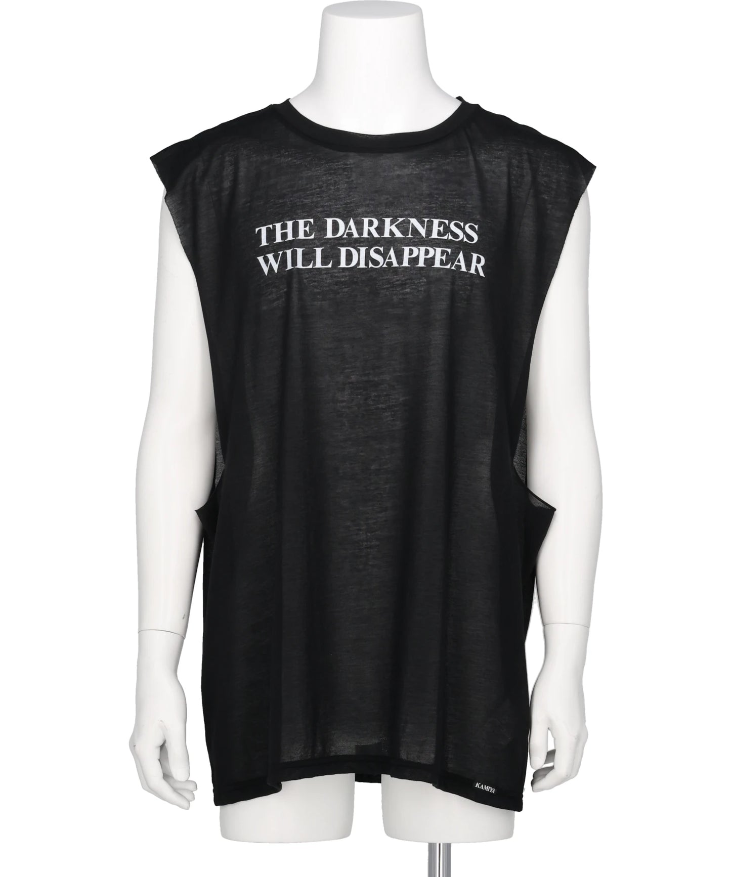 KAMIYA(カミヤ) 2026SS TYPOGRAPHY PRINT SHEER JERSEY SLEEVELESST-SHIRT G16TS082