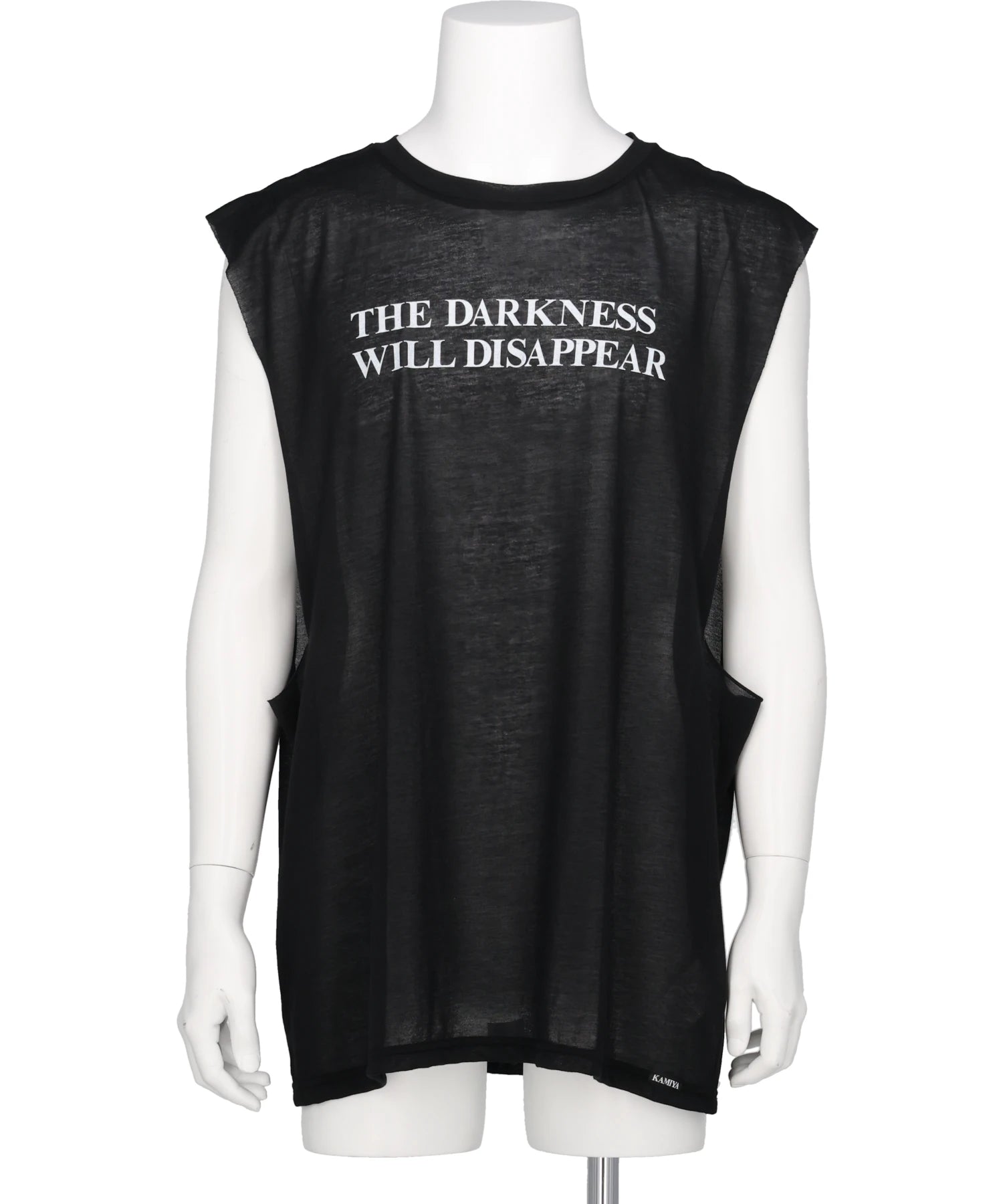 KAMIYA(カミヤ) 2026SS TYPOGRAPHY PRINT SHEER JERSEY SLEEVELESST-SHIRT G16TS082