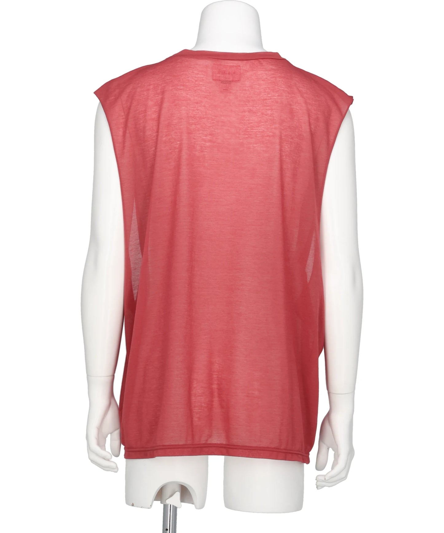 TYPOGRAPHY PRINT SHEER JERSEY SLEEVELESST-SHIRT